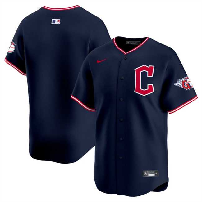 Mens Cleveland Guardians Blank Navy 2025 Alternate Limited Stitched Jersey Dzhi->cleveland guardians->MLB Jersey